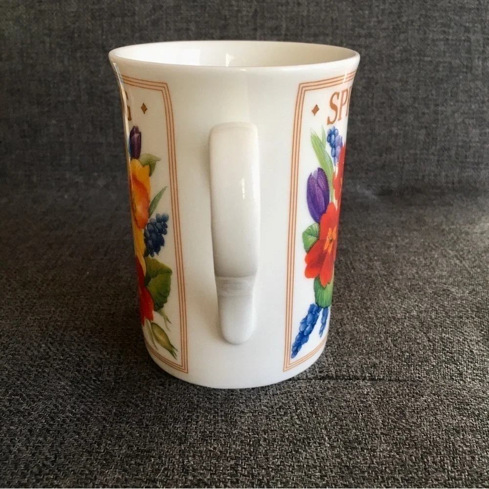 Vibrant, Colorful, Floral Fine Bone China Coffee or Tea Mug, 10 oz